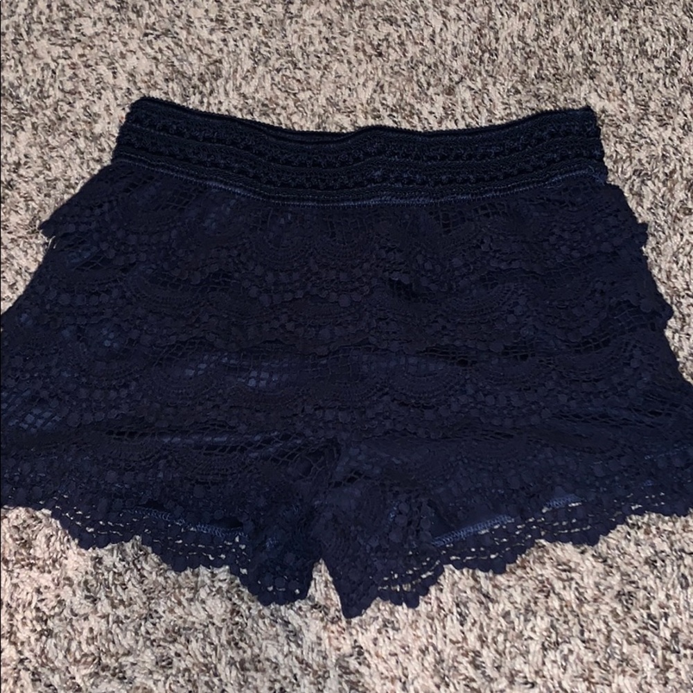 ruffle shorts S navy
